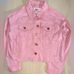 Justice | pink soft jean jacket size 10 (girls)